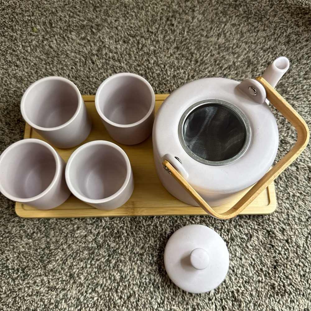 Tea Set with Tray-Lavender - Picture 5 of 9